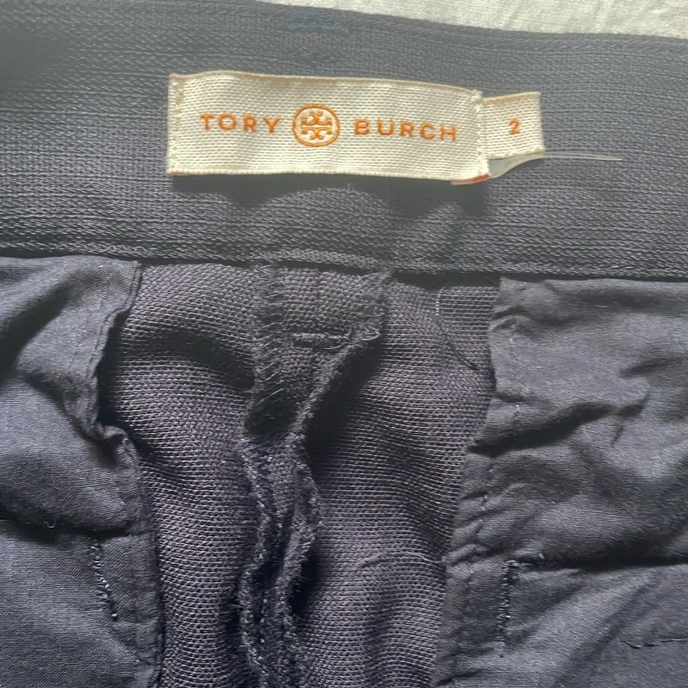 TORY BURCH navy blue wool trousers pants